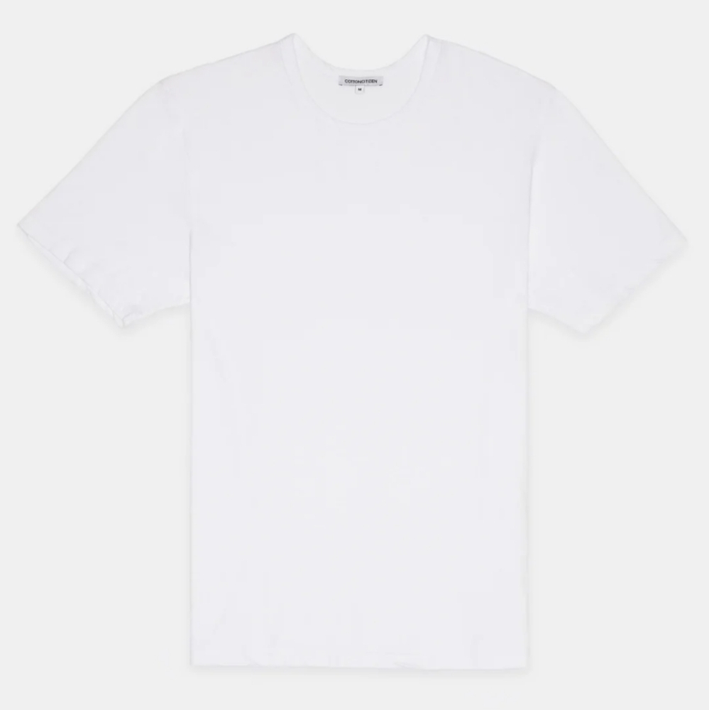 490. Cotton Citizen Classic Crewneck Tee | Color: White - Picture 2 of 11